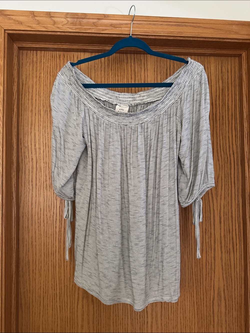Knox Rose Striped Off-Shoulder Top in White and Black